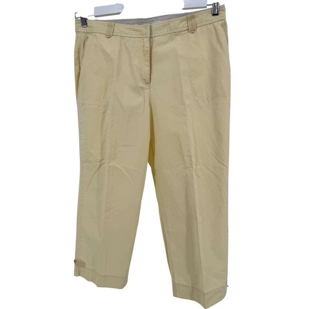 J.Jill Womens Size 14 Tan Cropped Pants Cargo‎ Pocket Ankle Tie Cotton